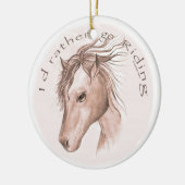 Een ringpaard keramisch ornament (Links)