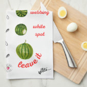 Een ripe watermeloen plukken - Waterverf Theedoek (Quarter Fold)