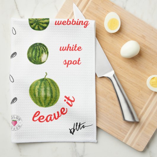 Een ripe watermeloen plukken - Waterverf Theedoek (Quarter Fold)