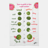 Een ripe watermeloen plukken - Waterverf Theedoek (Verticaal)