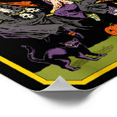 Een rit heksen Halloween sarcastisch retro grappig Poster (Hoek)