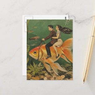 Een rit op onze reusachtige goudvis briefkaart