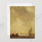 Een rivier de Scene, met vissers die een net lance Briefkaart (Voorkant / Achterkant)