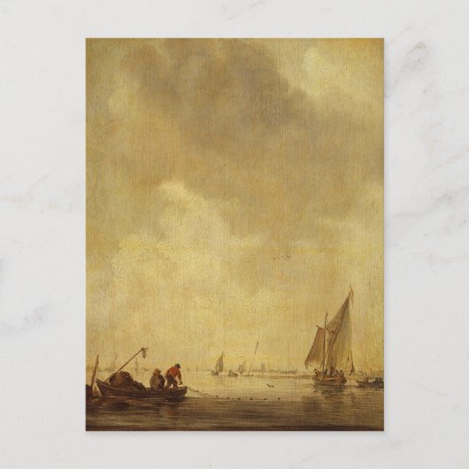 Een rivier de Scene, met vissers die een net lance Briefkaart (Voorkant)