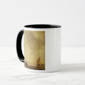 Een rivier de Scene, met vissers die een net lance Mok (Voorkant links)