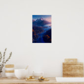 Een rivier die naar een Schilderachtig bergmeer st Poster (Keuken)