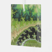 Een rivier in de Groene Bosfractale Landschapskuns Glas Ornament (Voorkant links)