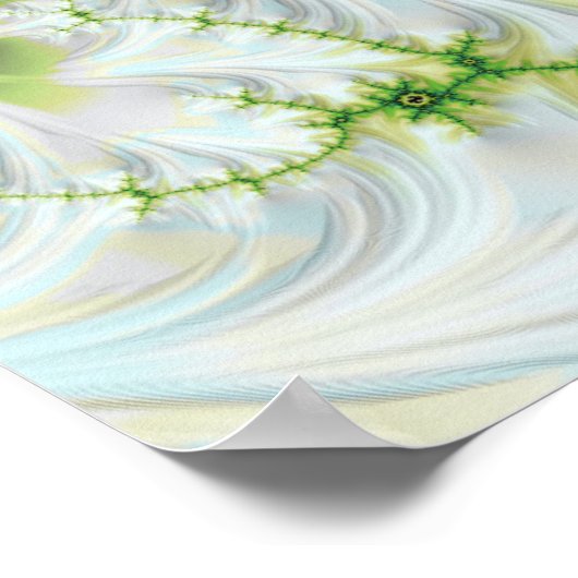 Een rivier in het groene bosfractaal landschap poster (Hoek)