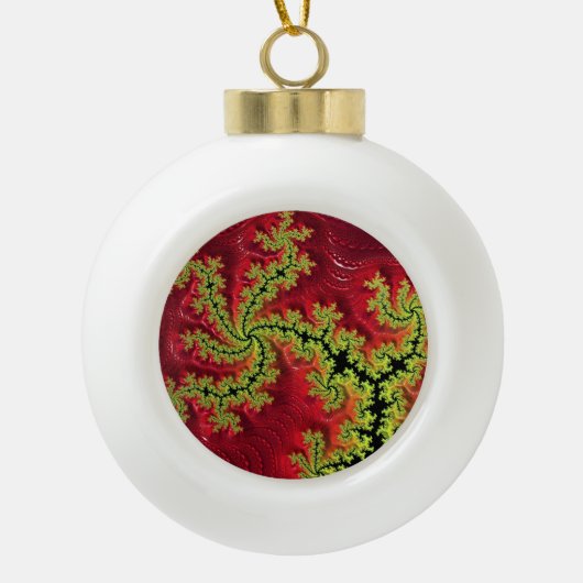 Een rivier loopt door de sneeuwvlokafbraak keramische bal ornament (Voorkant)