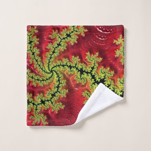 Een rivier loopt door de wasdoek washandje (Wasdoekje)