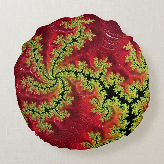 Een rivier loopt door het ronde kussen (Achterkant)