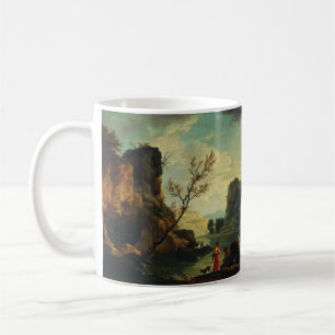 Een rivier met vissers van Joseph Vernet Koffiemok