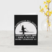 Een rivier stroomt er doorheen om te vissen kaart (Gele Bloem)