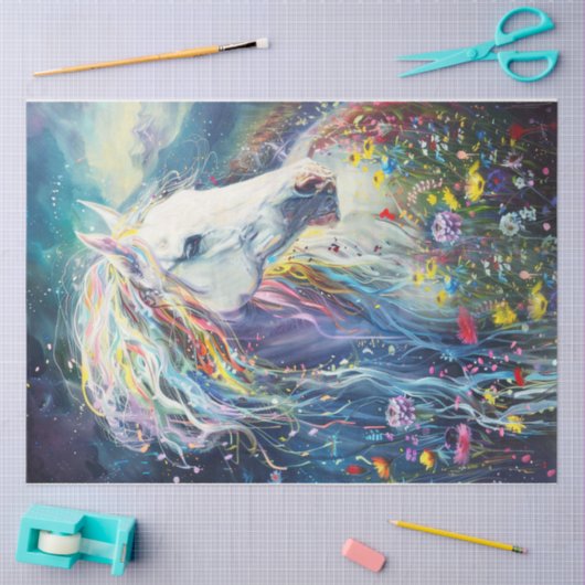 Een rivier van kleuren paard tissuepapier (Craft)