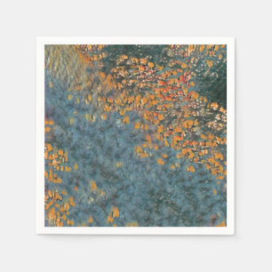Een rivierbeekje water met gele bloemen abstract servet
