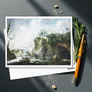 Een rivierlandschap in de winter, Francesco Foschi Briefkaart
