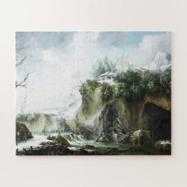 Een rivierlandschap in de winter, Francesco Foschi Legpuzzel