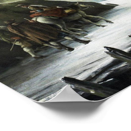 Een rivierlandschap in de winter, Francesco Foschi Poster (Hoek)