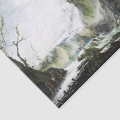 Een rivierlandschap in de winter, Francesco Foschi Tissuepapier (Detail)