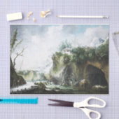 Een rivierlandschap in de winter, Francesco Foschi Tissuepapier (Craft)