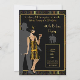 Een Roaring Twenties Party, Gangster Flapper Deco Kaart