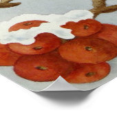 Een Robin en bessen in de sneeuw Poster (Hoek)