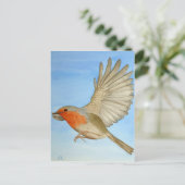 Een Robin in vlucht Briefkaart (Staand voorkant)