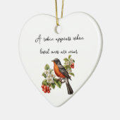 Een Robin verschijnt wanneer geliefden in de buurt Keramisch Ornament (Links)