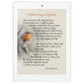 Een Robins lied bij dageraad - Gedicht van N. Wate Klembord (Achterkant)