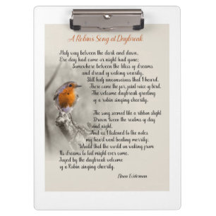 Een Robins lied bij dageraad - Gedicht van N. Wate Klembord