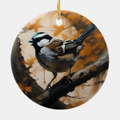 Een Robin's Serenade in het bladerdak, Keramisch Ornament (Achterkant)