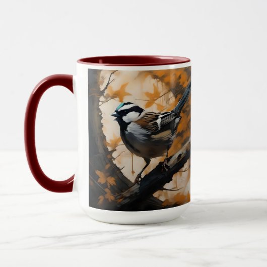 Een Robin's Serenade in het bladerdak, Mok (Links)