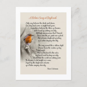 Een Robin's Song bij Daybreak - Gedicht van N. Wat Briefkaart
