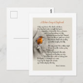 Een Robin's Song bij Daybreak - Gedicht van N. Wat Briefkaart (Voorkant / Achterkant)