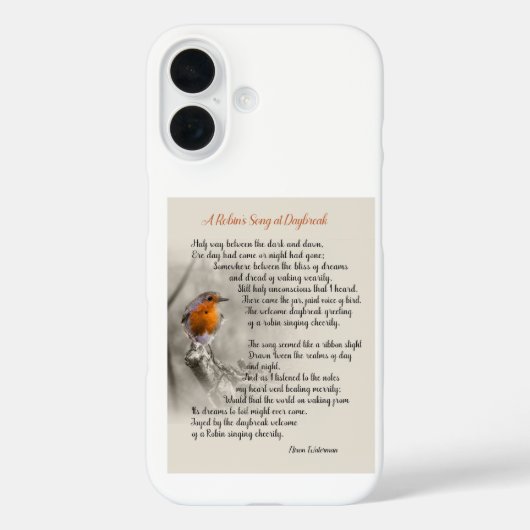 Een Robin's Song bij Daybreak - Gedicht van N. Wat Case-Mate iPhone Case (Achterkant)