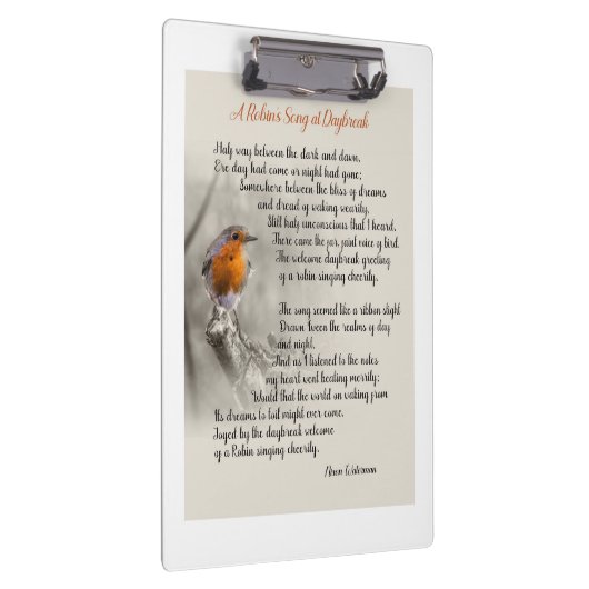 Een Robin's Song bij Daybreak - Gedicht van N. Wat Klembord (Rechts)
