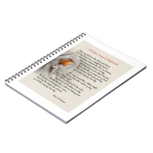 Een Robin's Song bij Daybreak - Gedicht van N. Wat Notitieboek (Linkerzijde)