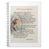 Een Robin's Song bij Daybreak - Gedicht van N. Wat Notitieboek (Voorkant)