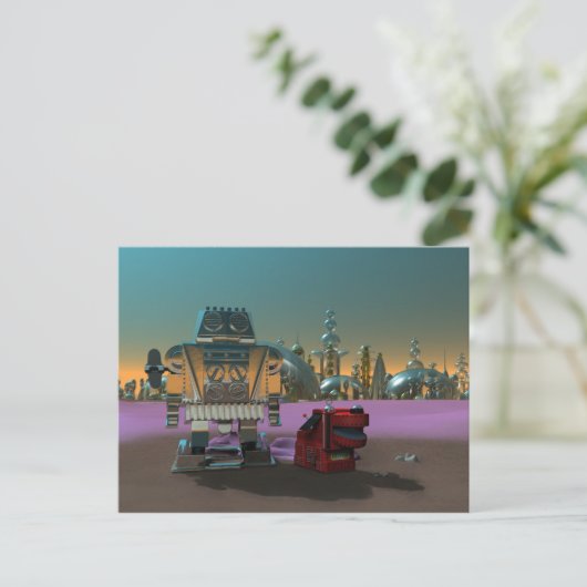 Een robot en Zijn Briefkaart van de Hond (Staand voorkant)