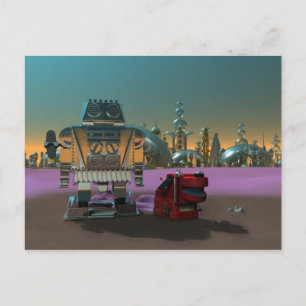 Een robot en Zijn Briefkaart van de Hond