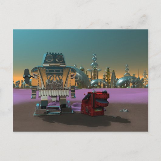 Een robot en Zijn Briefkaart van de Hond (Voorkant)