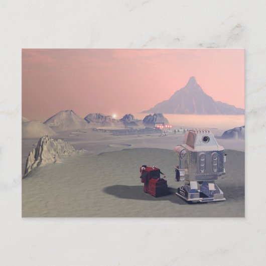 Een Robot en zijn hond 2 Briefkaart (Voorkant)