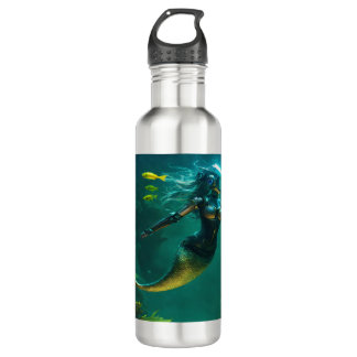 Een robotzeemeermin, in de bodem van het Zee Waterfles