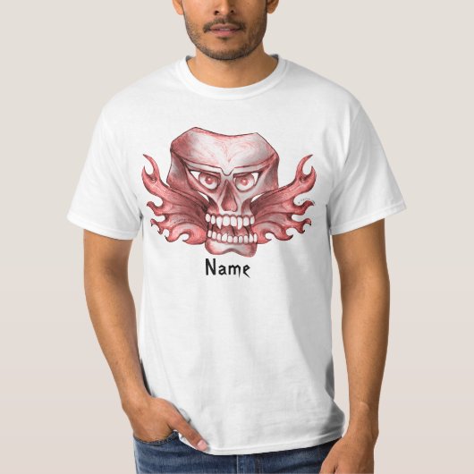 Een Rock Schedel Biker T-Shirt (Voorkant)