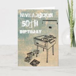 Een Rockin' 50ste verjaardag! Verjaardag Kaart