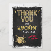 Een Rocks Rockstar Birthday - Dank je wel Kaart (Voorkant)