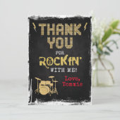 Een Rocks Rockstar Birthday - Dank je wel Kaart (Staand voorkant)