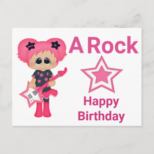 Een rockster gefeliciteerd verjaardag briefkaart