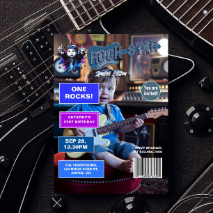Een rockster genaamd "One Rocks!" Magazine Hoesje  Kaart