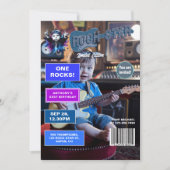 Een rockster genaamd "One Rocks!" Magazine Hoesje  Kaart (Voorkant)